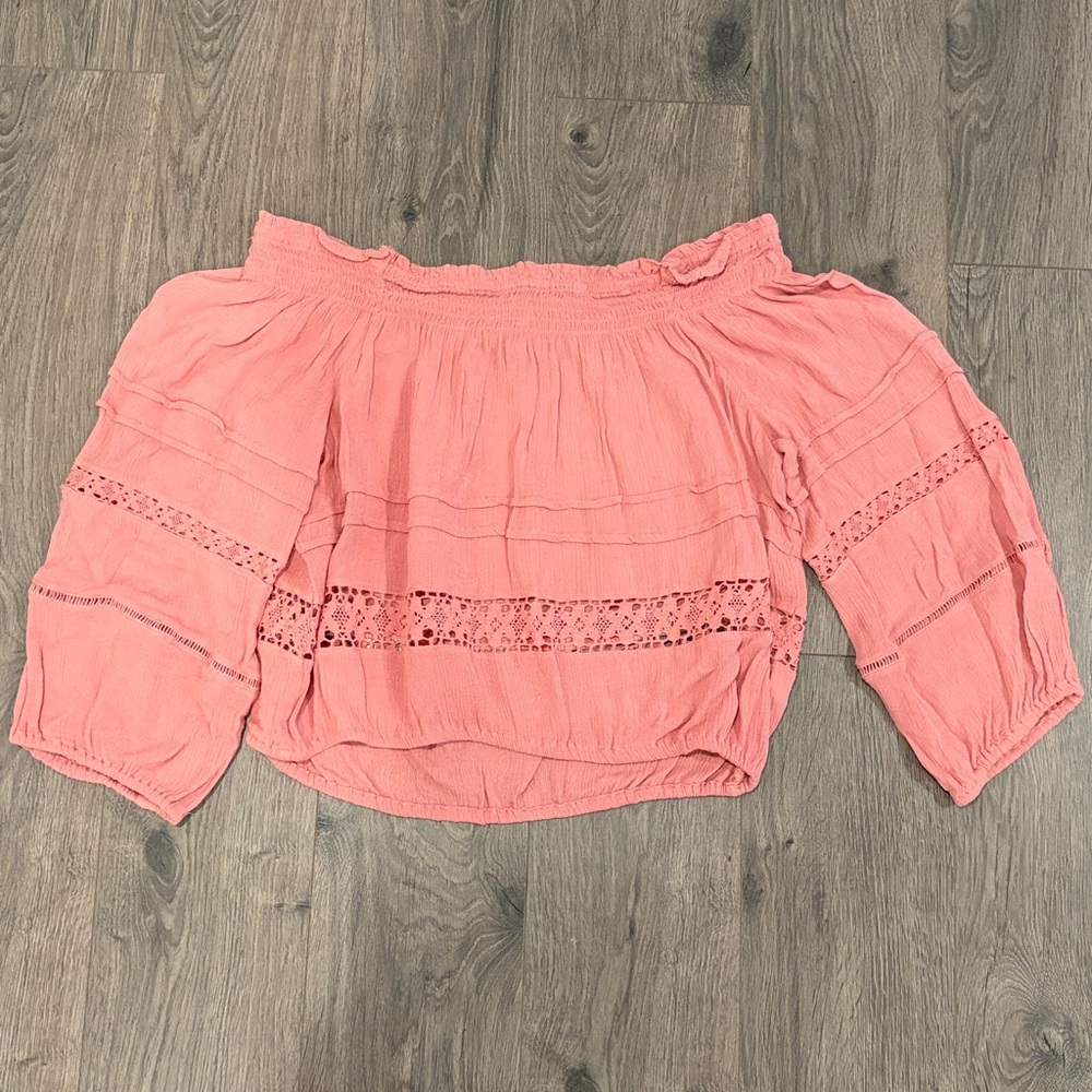 Aeropostale Off-The-Shoulder Top - Dusty Pink - Size Large       women’s tops